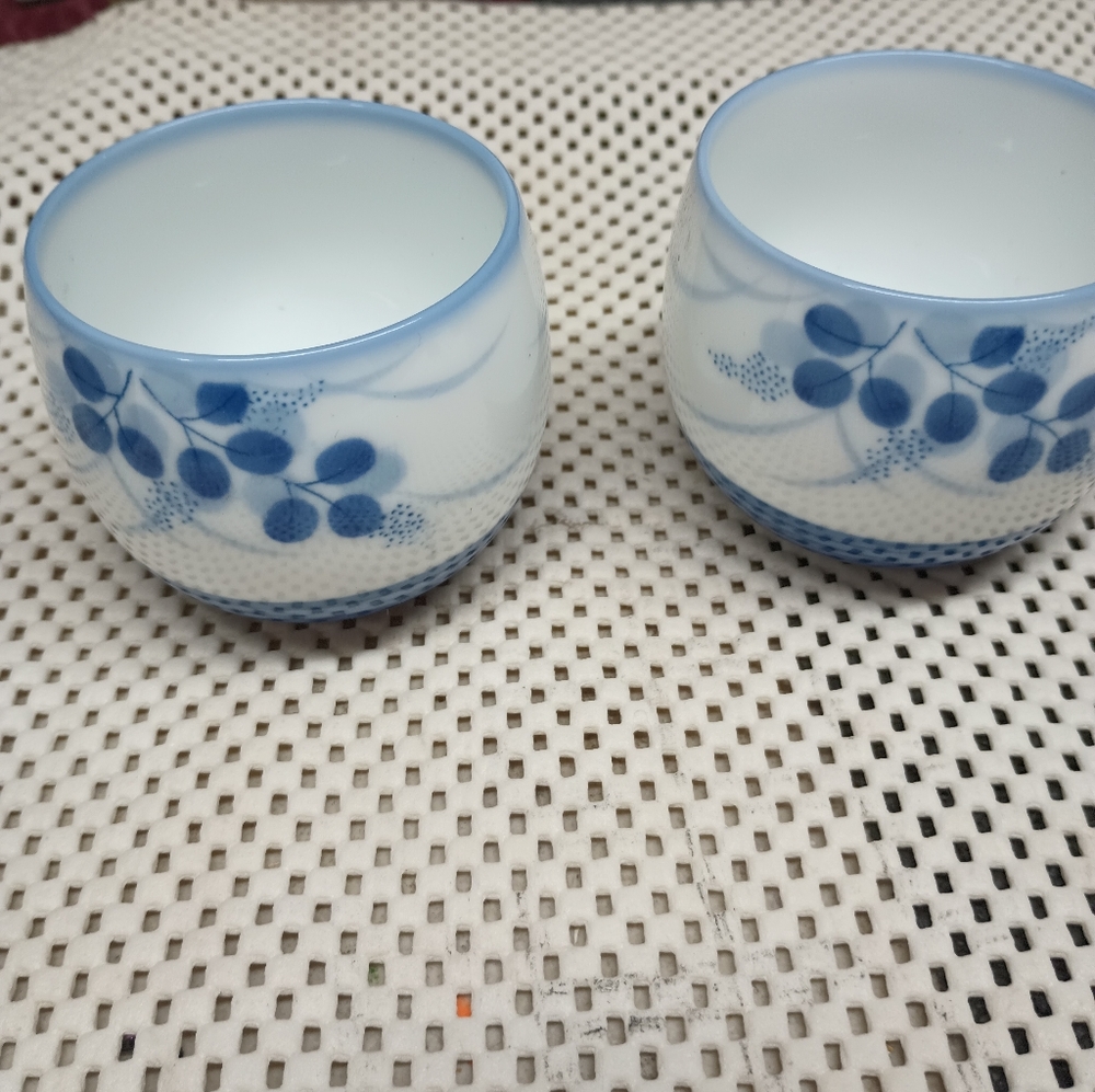 two Signed Asian tea cups